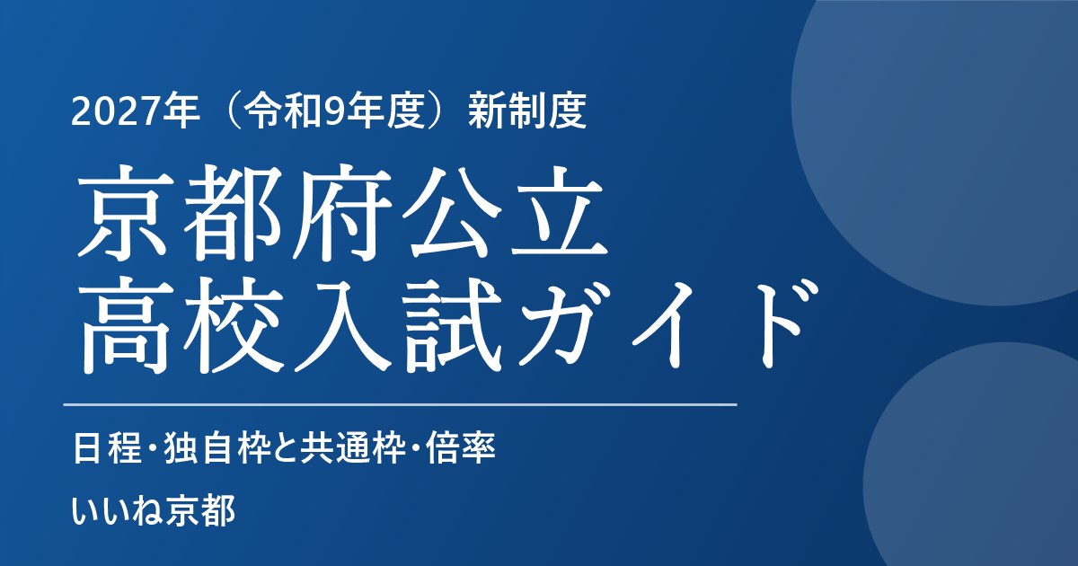 京都府公立高校入試ガイド 2027（令和9年度）