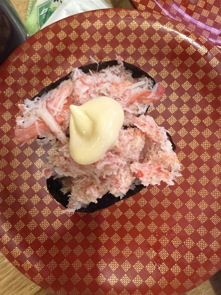 喜楽 一文橋店のカニの軍艦(マヨネーズのせ)