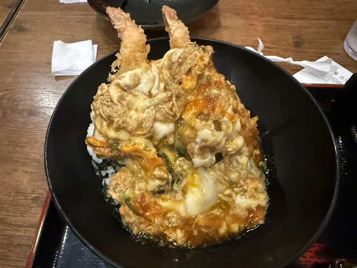 天山の湯の天とじ丼